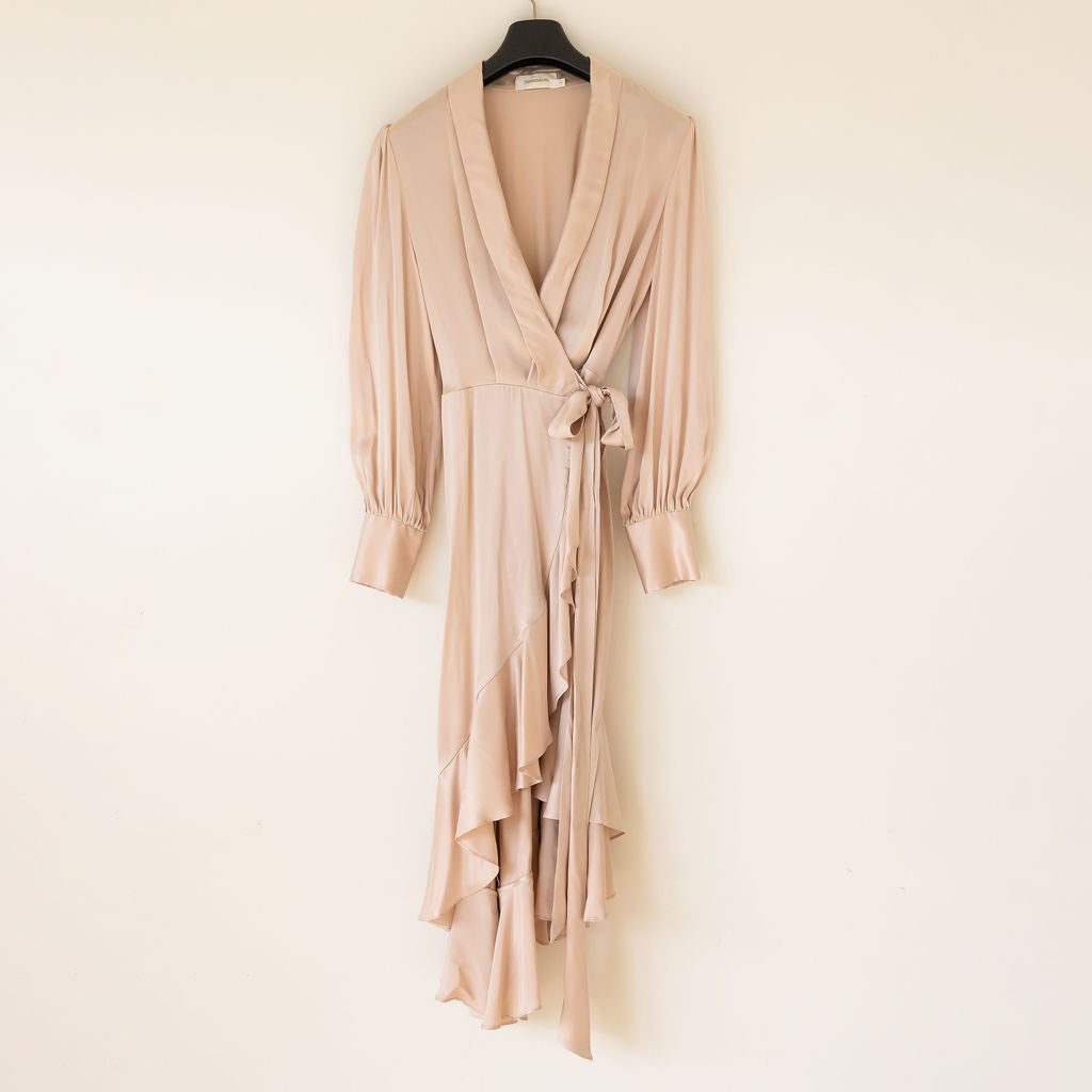 ZIMMERMANN SILK WRAP MIDI DRESS