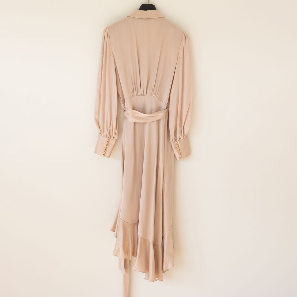 ZIMMERMANN SILK WRAP MIDI DRESS