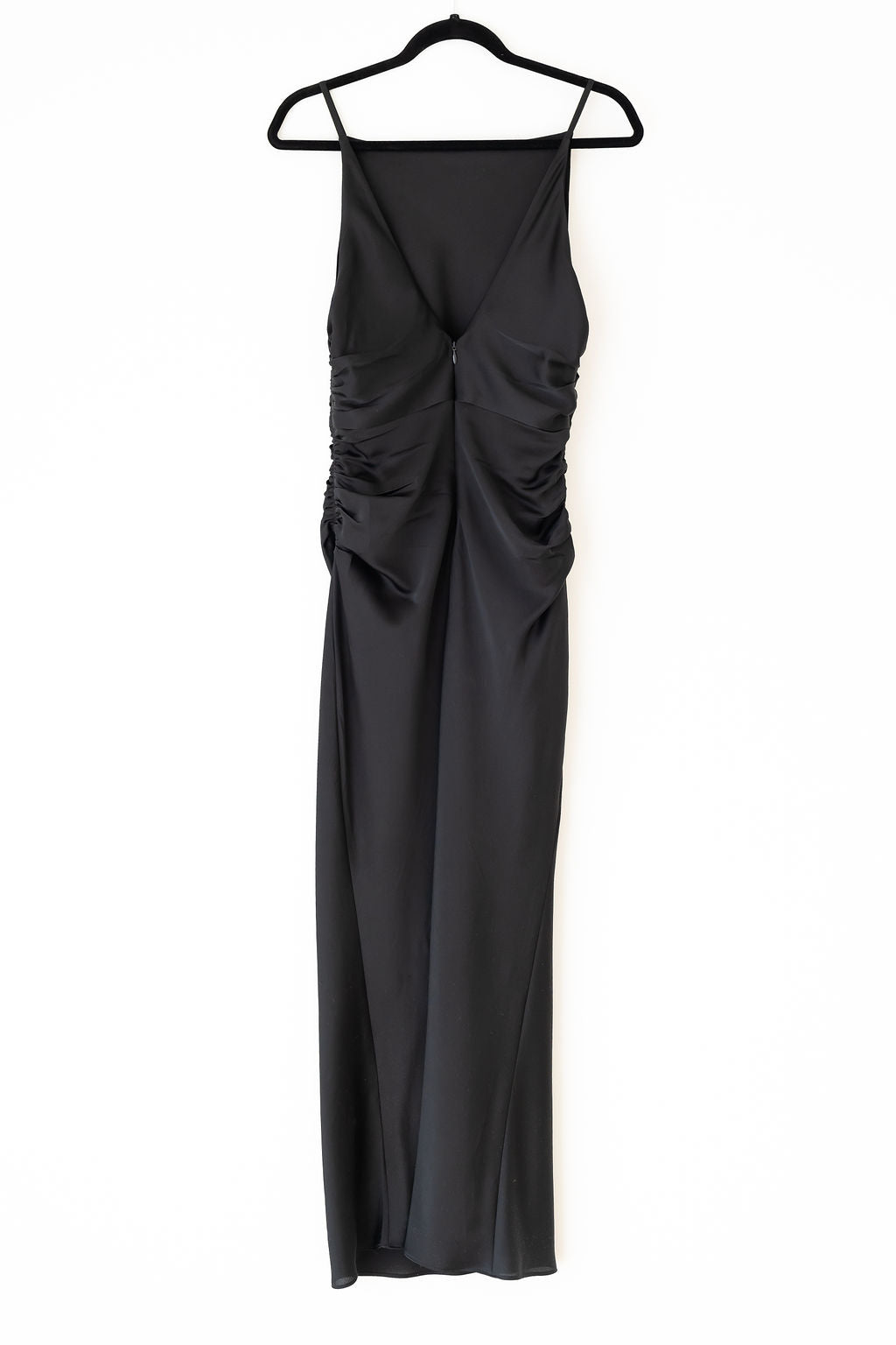 SHONA JOY LUXE HIGH NECK RUCHED MIDI DRESS