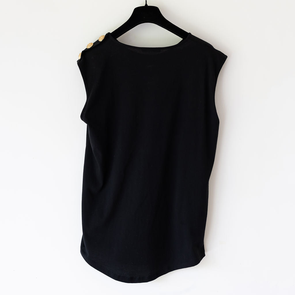 BALMAIN LOGO PRINT VEST TOP