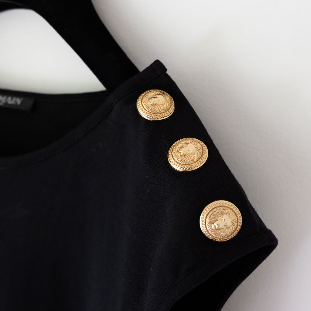 BALMAIN LOGO PRINT VEST TOP