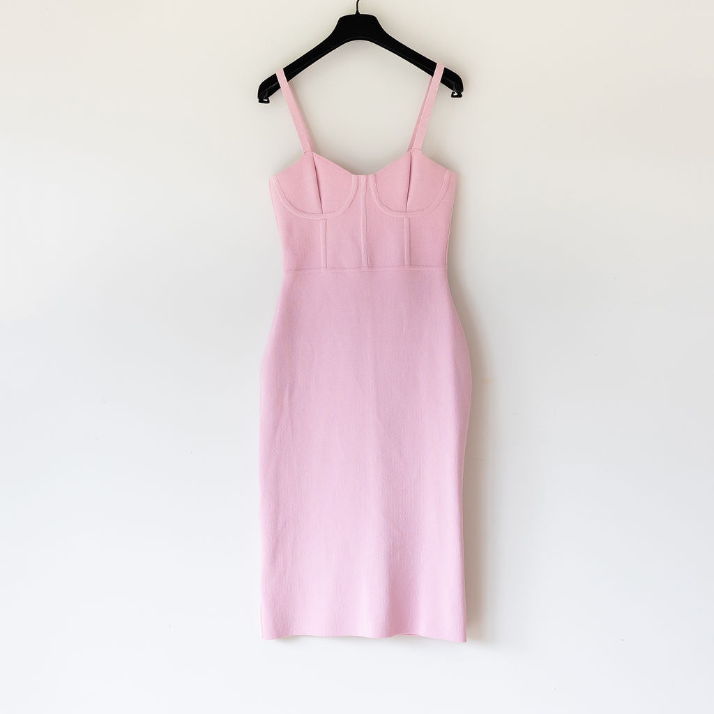 SCANLAN THEODORE CREPE KNIT BUSTIER DRESS