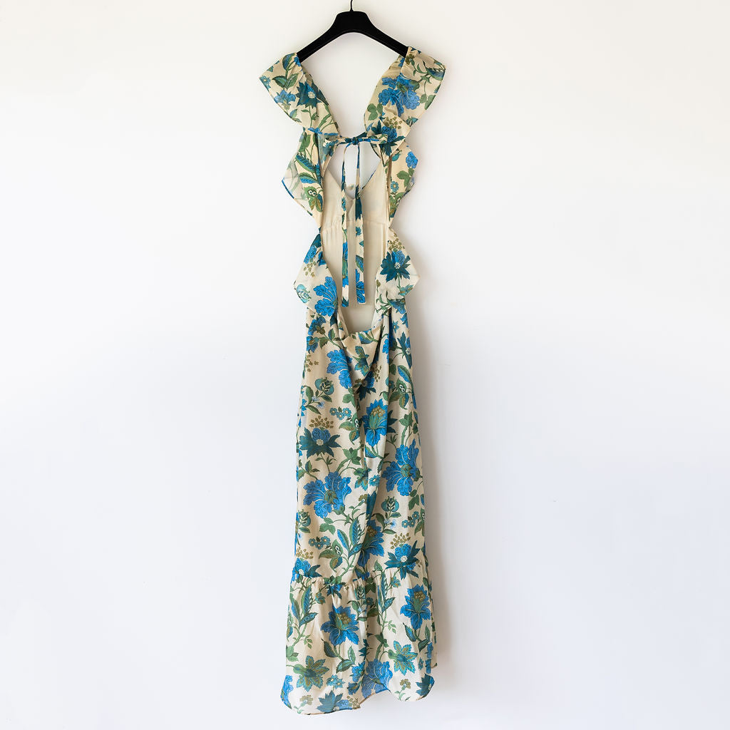 SIR THE LABEL CELIA FRILL MIDI DRESS