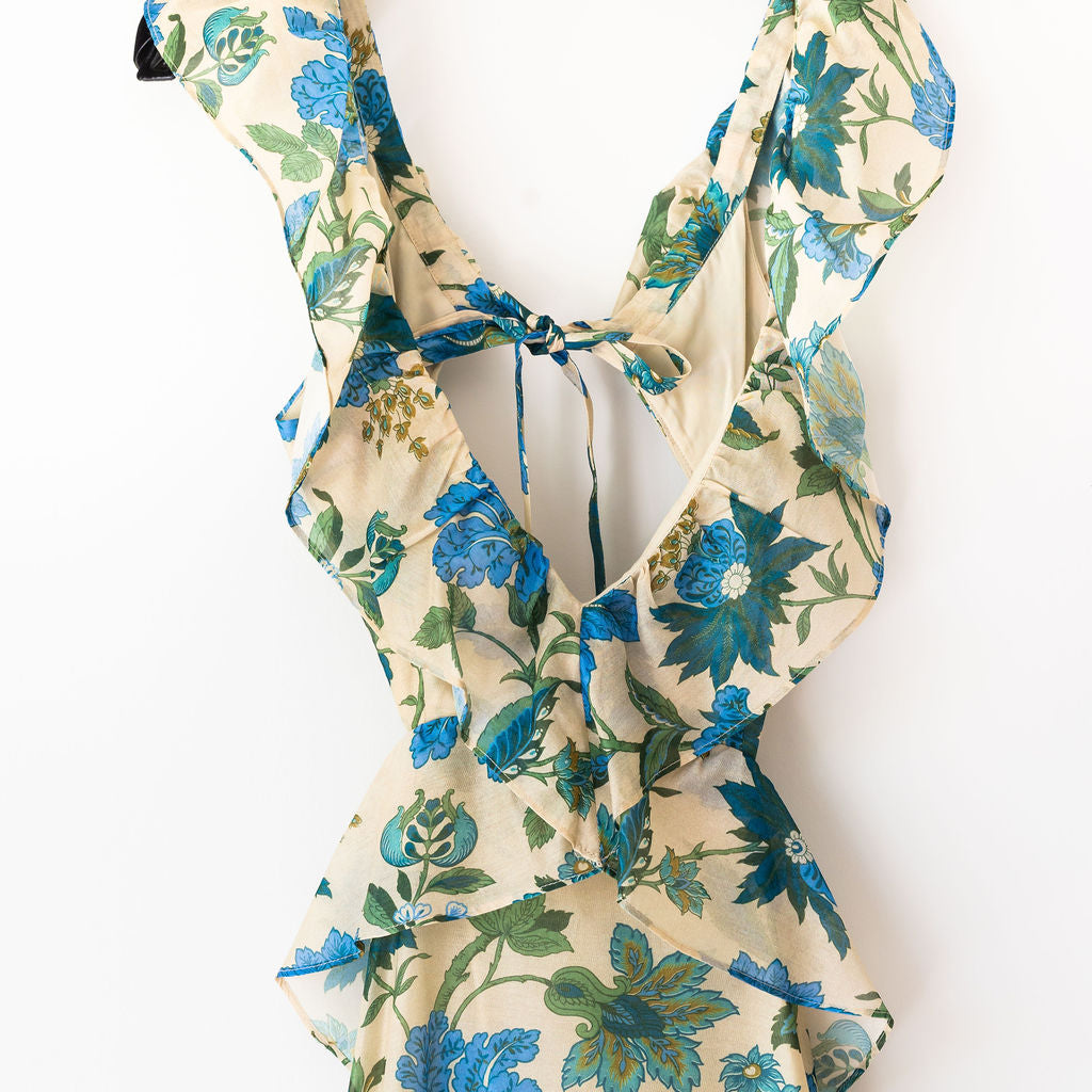 SIR THE LABEL CELIA FRILL MIDI DRESS